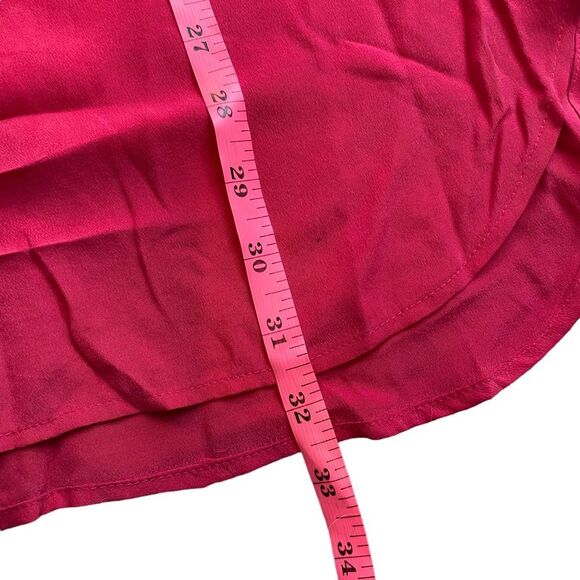 Equipment Femme Marche‎ Collarless Long Sleeved Silk Magenta Blouse Size S Long - Picture 10 of 10